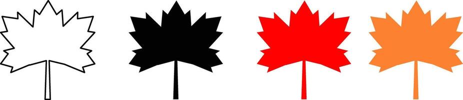 maple leaves icon set. Maple leaf for sign. Original red maple leaf from the Canadian flag. Happy Canada Day poster vector
