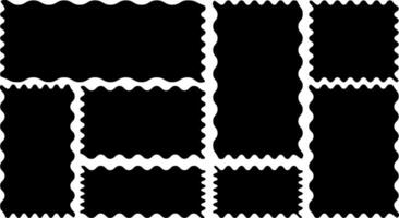 frames zigzag edge shapes. scalloped frames. Wiggly squiggly curvy wavy scalloped edge. Geometric zig zag wavy edge stickers vector