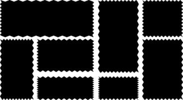 frames zigzag edge shapes. oval and square scalloped frames. Scallop edge shape set. Geometric shapes with scallop and zigzag edges vector