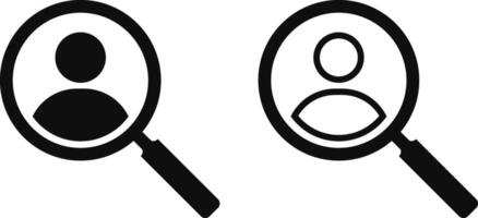 Search job vacancy icon. hiring symbol. search people. Person avatar. Find user icons vector