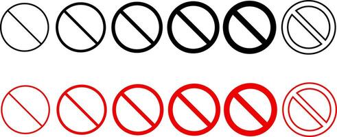 stop sign icon. ban icons. Red Crossed Circle. No icon sign. Warning symbol. symbolizing restriction. vector