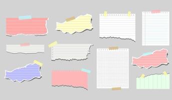 Torn Colorful Paper with sticky tape. Colorful torn paper pieces in various shapes. vibrant torn paper. Decoration ornament art. vector