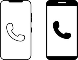 Smart phone with call icon set. Phone call screen interface. Web app display template. Realistic mobile mockup. Presentation and infographic templates vector