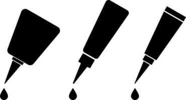 glue icon set. nozzle symbolizing adhesive crafting tools. Box sealing tape, paper masking tape symbol. Repair sign vector