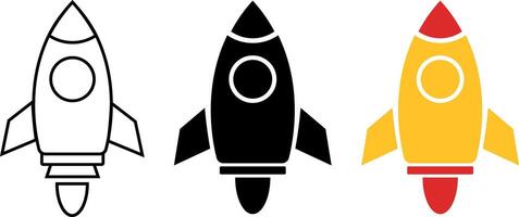 Rocket icon. powerful icon depicting. symbolizing innovation. ambition the pursuit of dreams. space travel vehicle vector
