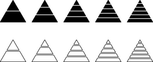 Triangular pyramid icon. triangular pyramid infographics. educational materials. diagrams with ascending levels. Pyramid infographic vector