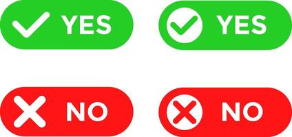 yes and no buttons. do and don't button. right and wrong sign vector