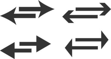 Double Arrow icon set. Left right arrows simple icon. exchange arrow symbol. Double reverse arrow icons. convert sign vector