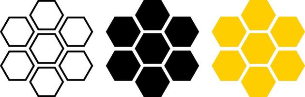 bee honeycomb icon set. Honey comb cartoon. Natural food. honeycomb pattern. Honey symbol. Beehive sign vector