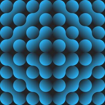 moderno y sofisticado sin costura resumen modelo presentando interconectado azul esferas con un 3d volumétrico efecto. crea un sentido de fluidez, red, y tecnología. vector