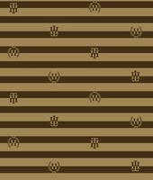 Brown striped fabric with repeated logos and a retro style. vector