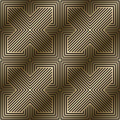 Weave golden seamless luxury striped geometric pattern. Classic royal design. Repeatable ornament elegant gold background. Symmetry endless vintage print