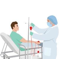 Blood Donation Procedure in Progress. vector
