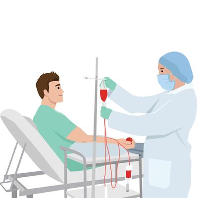 Blood Donation Procedure in Progress.