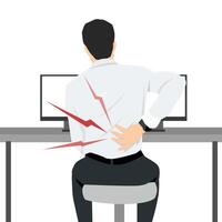 Back Pain from Office Work. vector