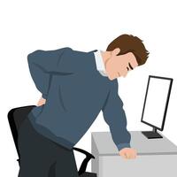 Office Worker Experiencing Lower Back Pain. vector