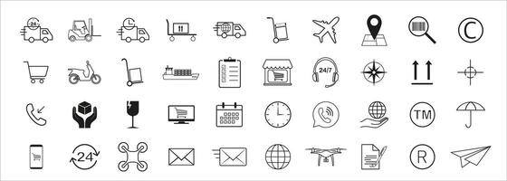 Logistic. Delivery icons set. illustration. vector
