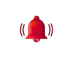 Notification, bell icon alert. 3d. illustration. vector