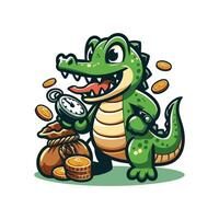 Smiling Crocodile Adventure Clipart vector