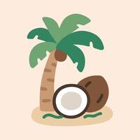 simple and creative plam tree and coconut tree vector