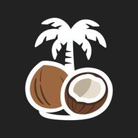 Palm tree and coconut tree design on a white background vector