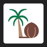 Coconut with tree design vector