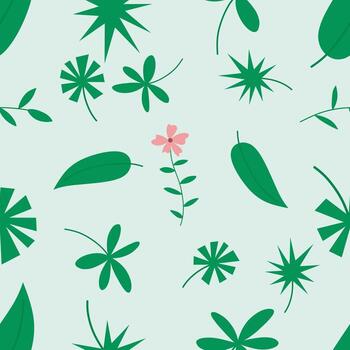 green summer tropical seamless pattern. Floral print, illustration. vector
