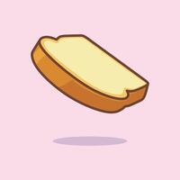 Cute Wheat Bread. Food Object Icon Concept Isolated Premium . Flat Cartoon Style vector
