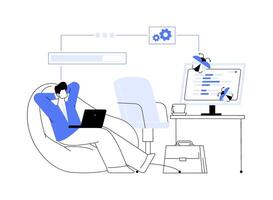 Automated testing isolated cartoon illustrations. vector