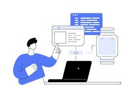 Wearable app development isolated cartoon illustrations. vector