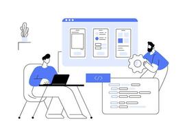 Mobile apps development isolated cartoon illustrations. vector