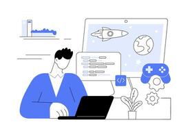 Online game development isolated cartoon illustrations. vector