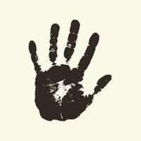 Handprint Silhouette, Simple Black Ink Hand print vector