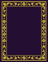 Elegant Ornate Gold Baroque Floral Border Filigree Frame, Luxury Decorative Border Pattern vector