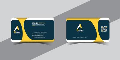 Modern business card design with abstract yellow and blue elements vector