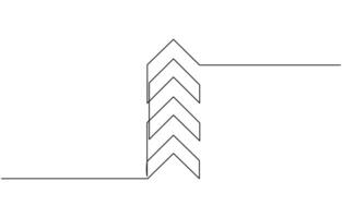 Continuous line drawing of chevron alignment right curve symbol. abstract line art illustration vector