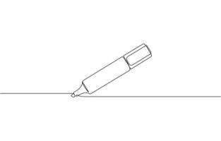 Minimalist continuous one line drawing of a Faber Castell, Pencil symbol of study and education concept in simple linear pro design vector