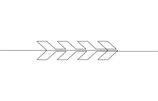 Continuous line drawing of chevron alignment right curve symbol. abstract line art pro design. vector