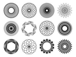 Geometric circular pattern, mandala design elements. Circular ornament vector