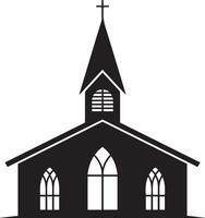 Simple Silhouette of a Classic Church Building vector
