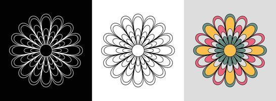 Daisy Mandala with Vibrant Segments vector