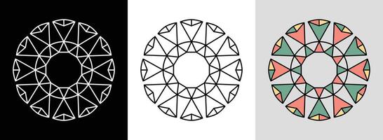 Geometric Mandala with Triangles vector