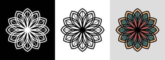Geometric Mandala with Petal Outlines vector