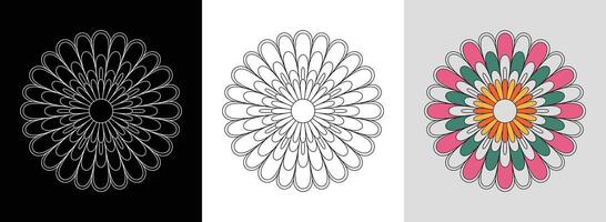 Chrysanthemum Petal Mandala vector