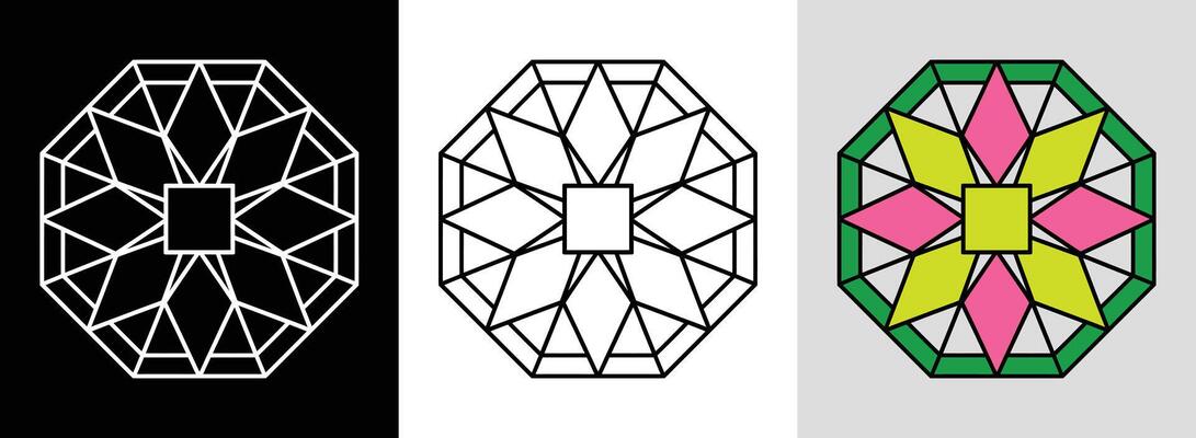 Square Mandala with Diamond Frame