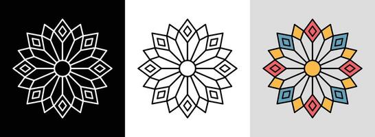 Radial Mandala with Vibrant Diamonds vector