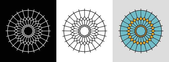 Simple Mandala with Color Highlights vector