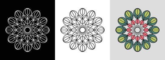 Leaf Mandala with Bright Patterns vector