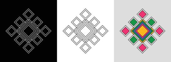 Diamond Lattice Mandala with Colors vector