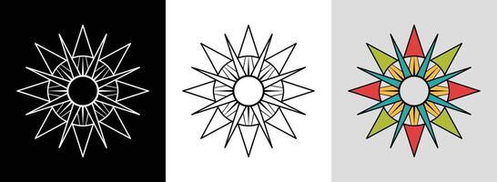 Decorative Mandala with Triangles vector